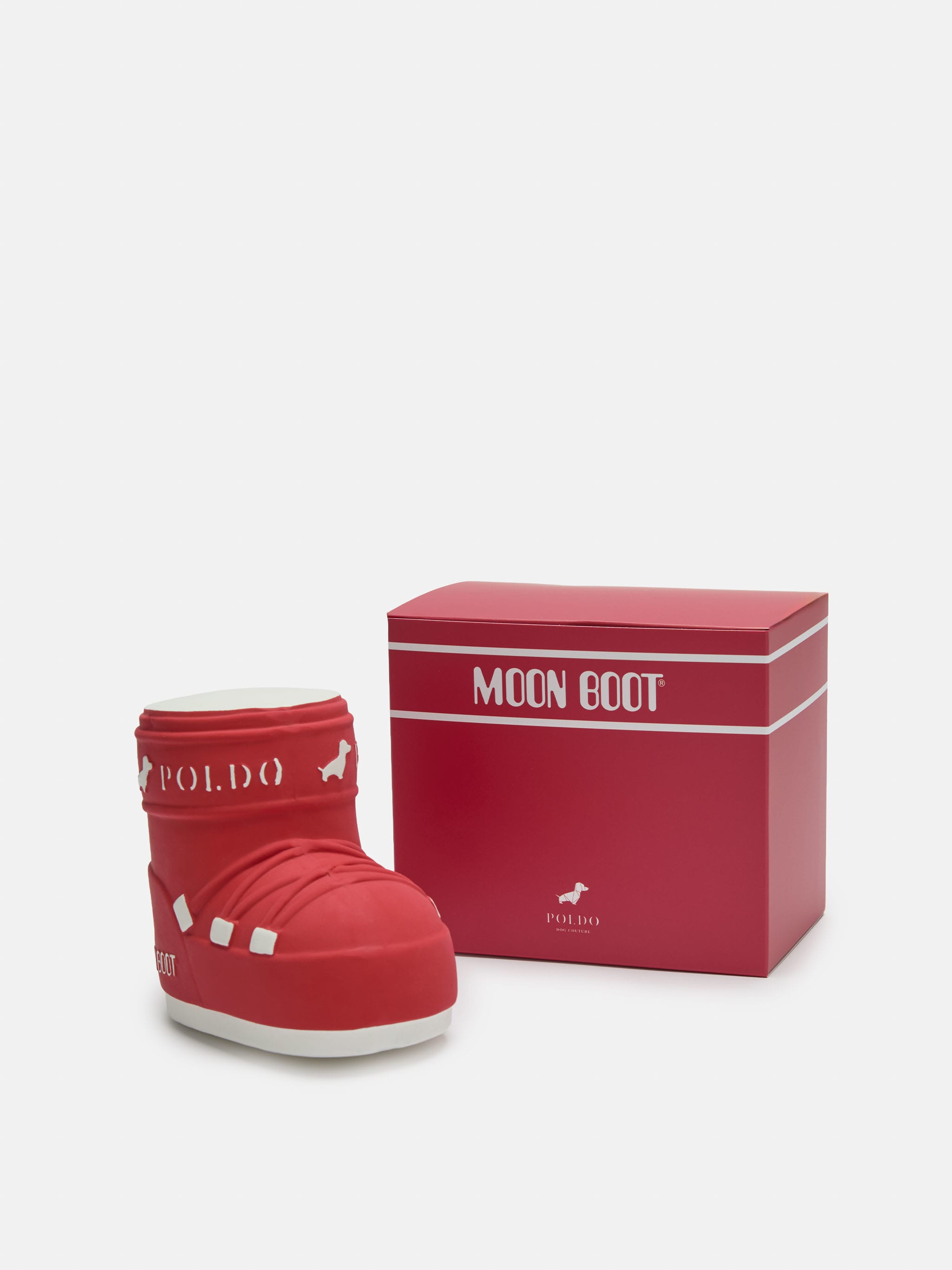 MOON BOOT X POLDO DOG COUTURE GIOCATTOLO ROSSO CON SQUEAK PER CANI image number 2