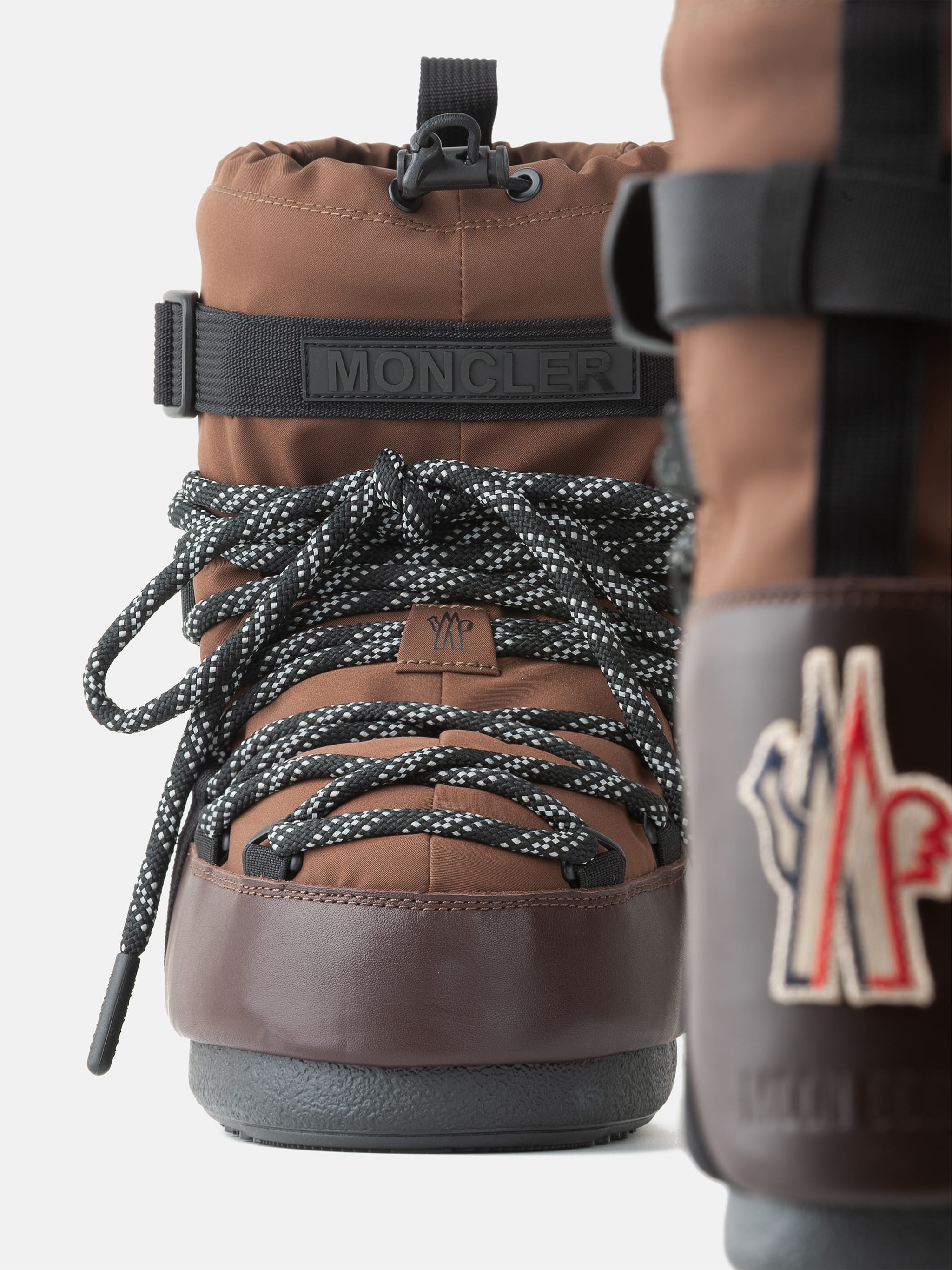 MOON BOOT X MONCLER GRENOBLE ICON LOW MOCHA BROWN BOOTS image number 3