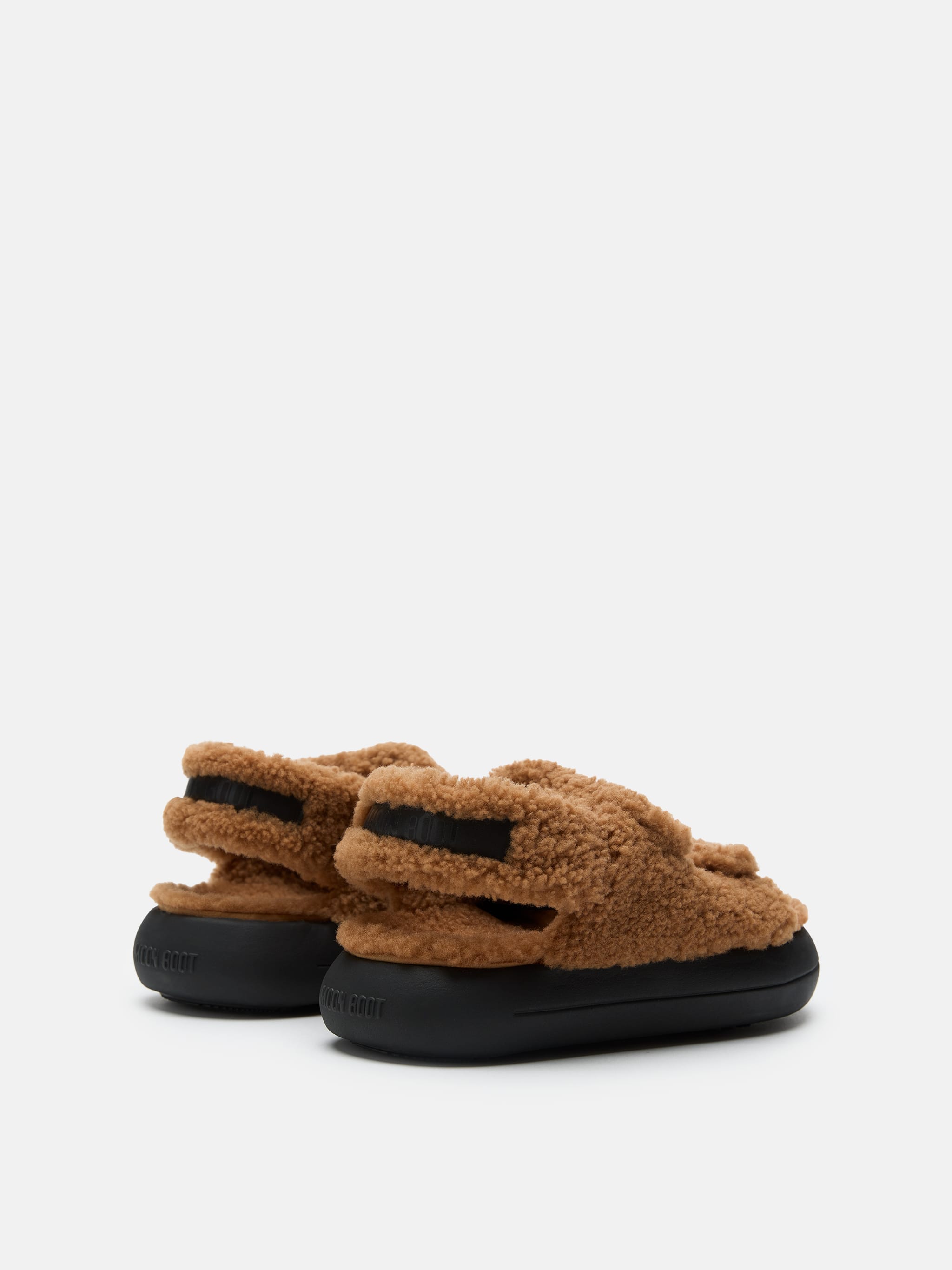 SANDALEN AUS SHEARLING IN BRAUN