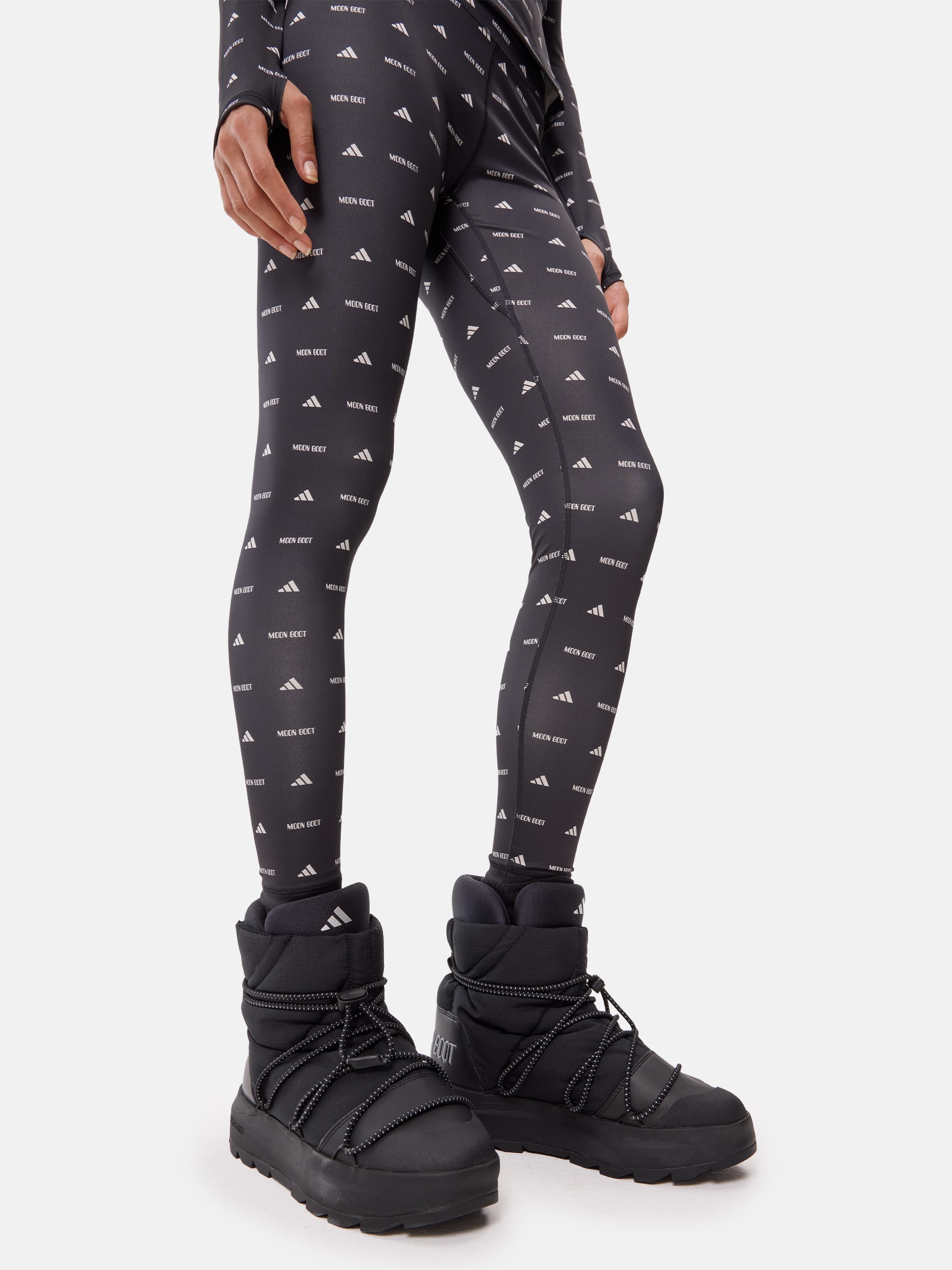 ADIDAS X MOON BOOT BLACK LEGGINGS image number 2