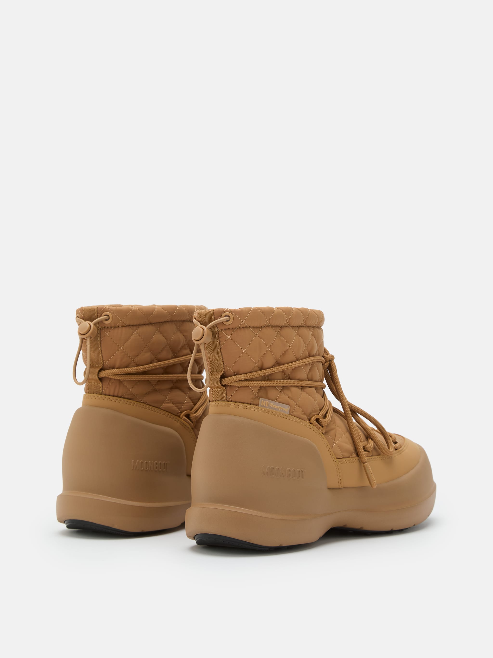 BOTAS MEZZALUNA MID CA&Ntilde;A ACOLCHADAS CREMA CAMEL