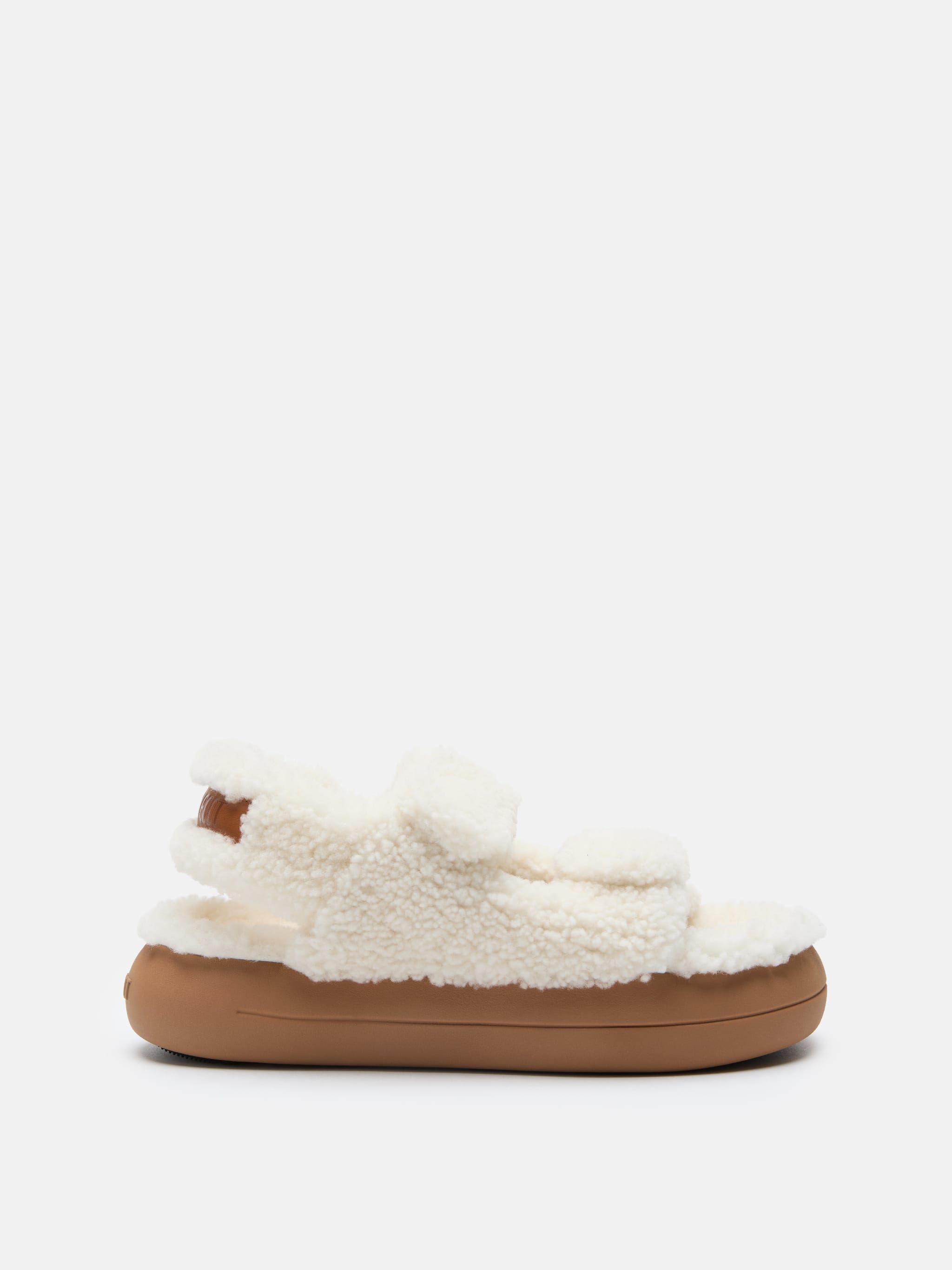 SANDALEN AUS SHEARLING IN WEISS image number 0