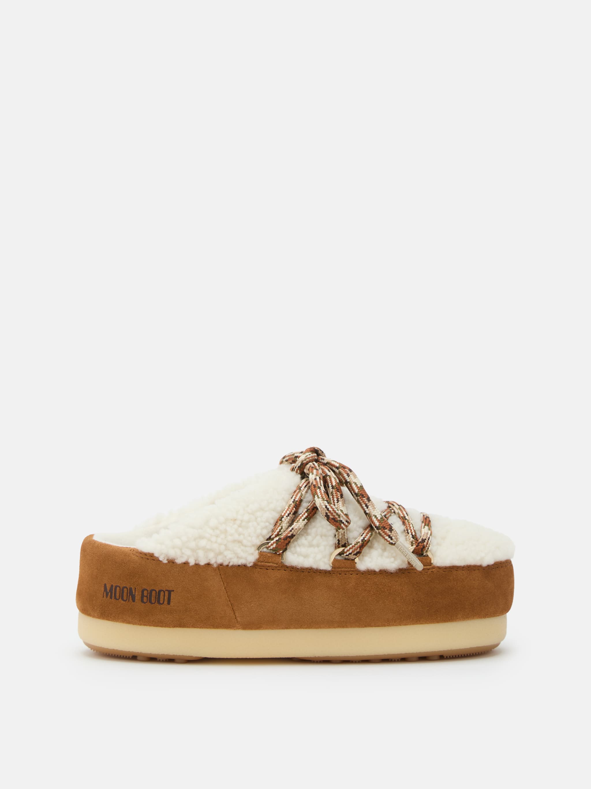 EVX BROWN SHEARLING MULES