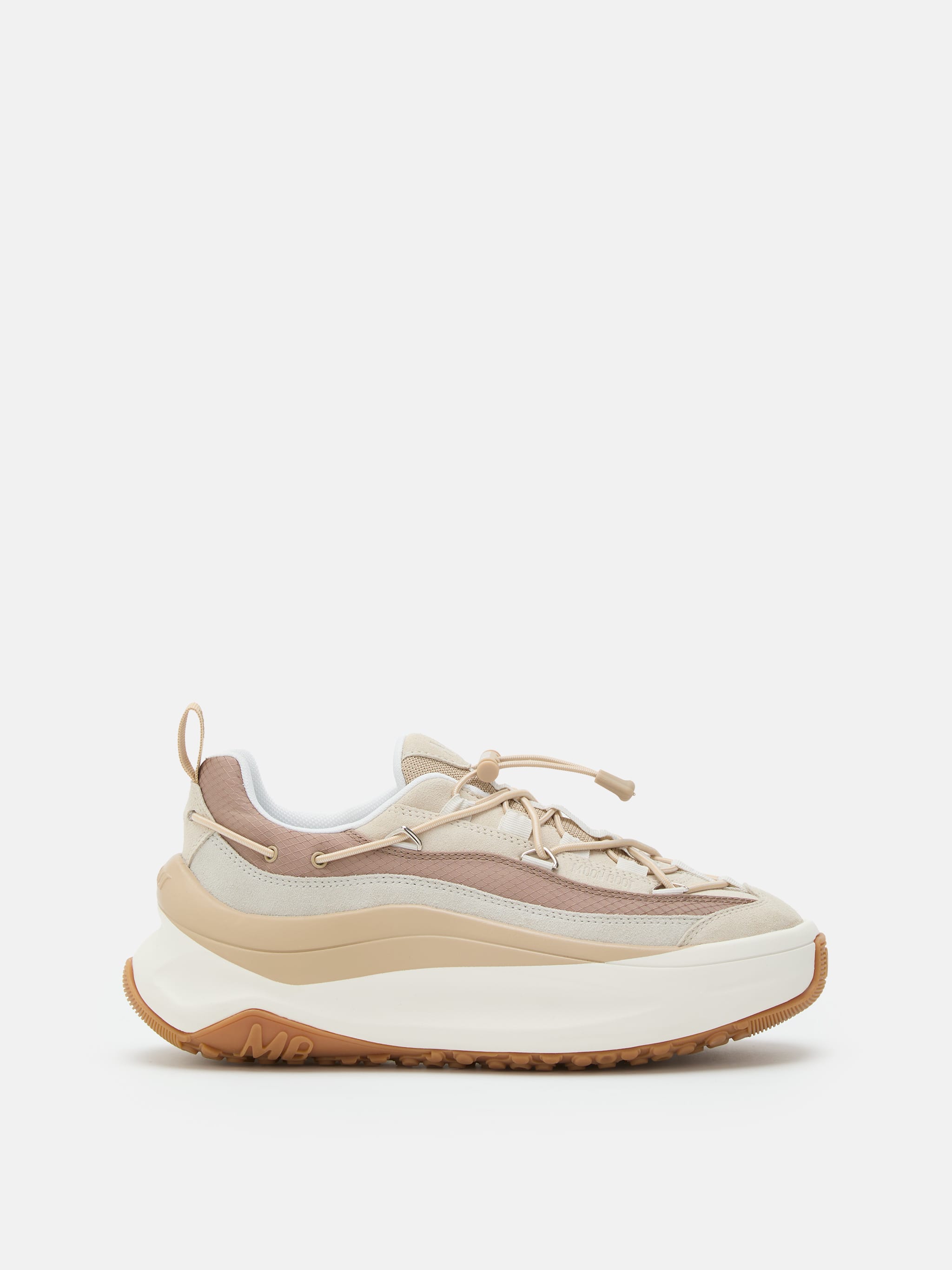 MOON247 XLACE CREMEWEISSE UND GRAUBRAUNE SNEAKERS