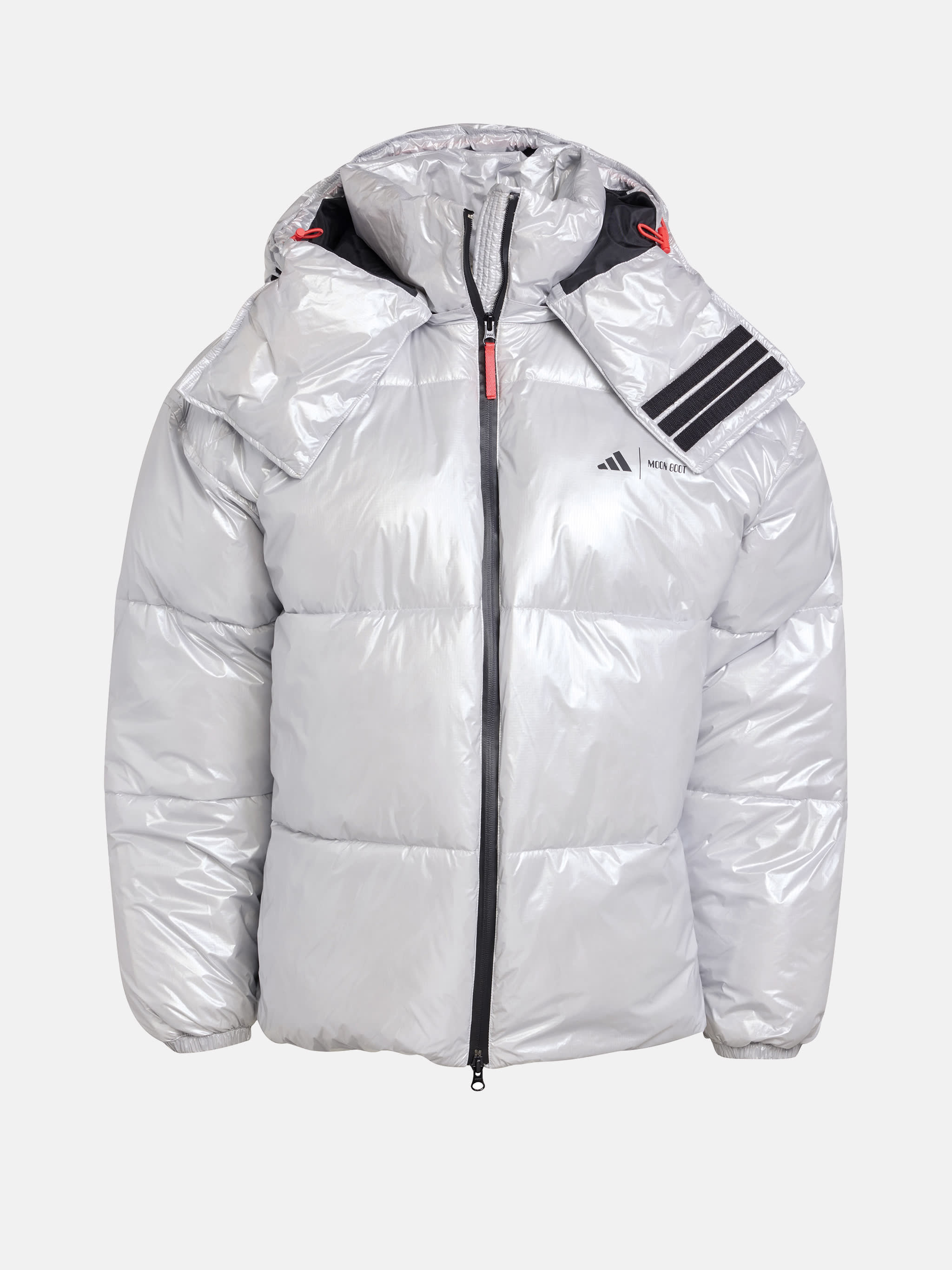 ADIDAS X MOON BOOT SILVER PUFFER JACKET