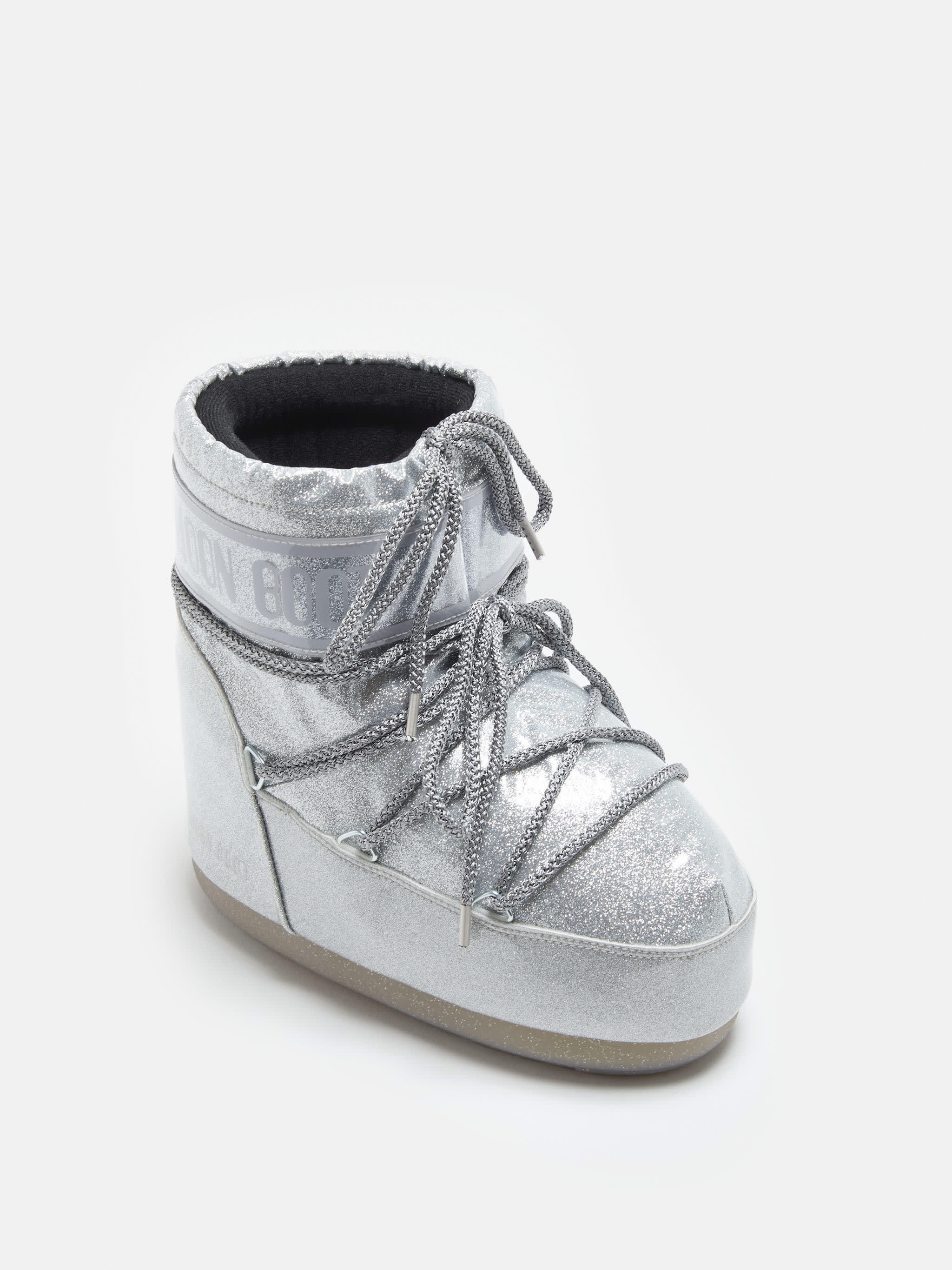 BOTAS ICON LOW GLITTER PLATEADO image number 1