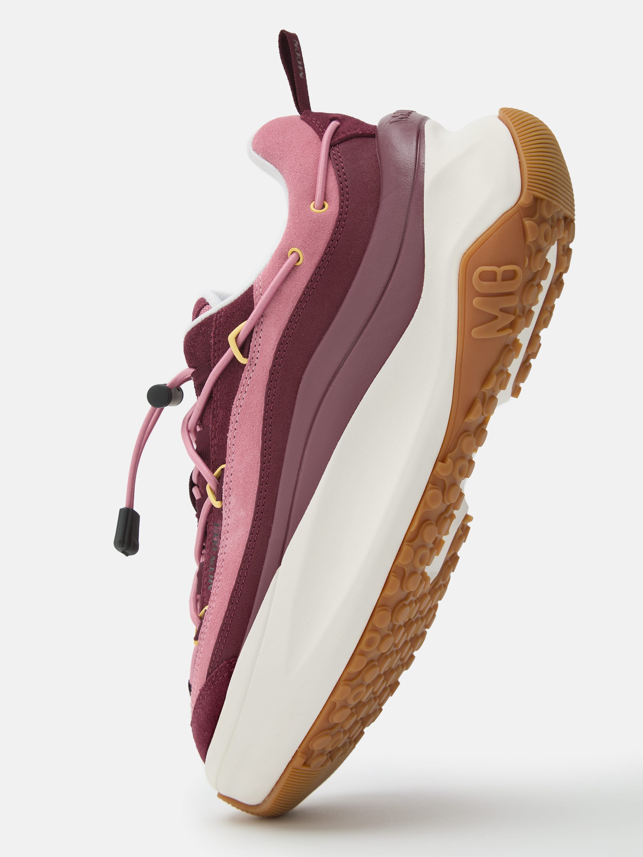 MOON247 XLACE BORDEAUXROTE UND ROSAFARBENE SNEAKERS image number 2