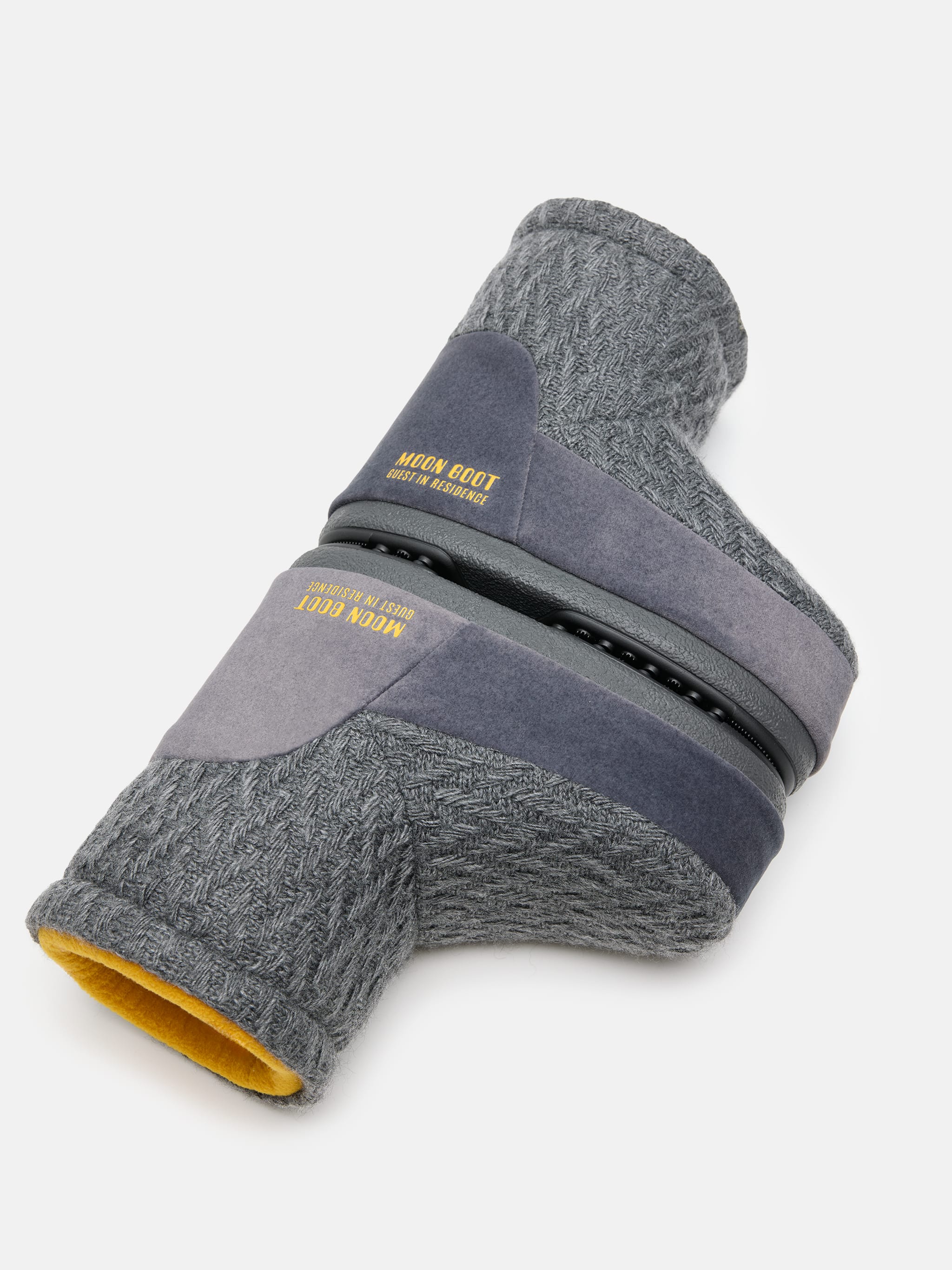 MOON BOOT X GUEST IN RESIDENCE ICON LOW NO LACE GREY KNIT BOOTS image number 2