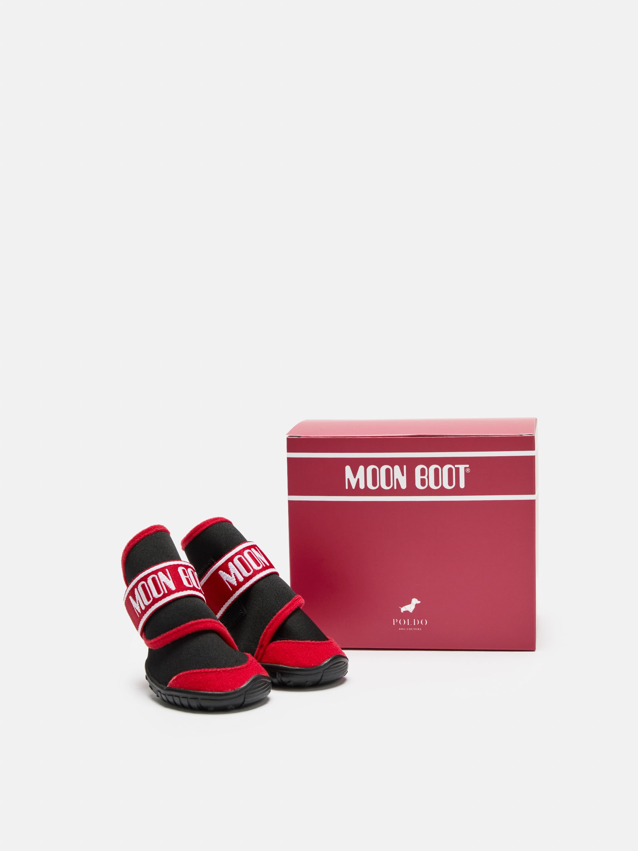 MOON BOOT X POLDO DOG COUTURE STIVALI ROSSI PER CANI image number 3