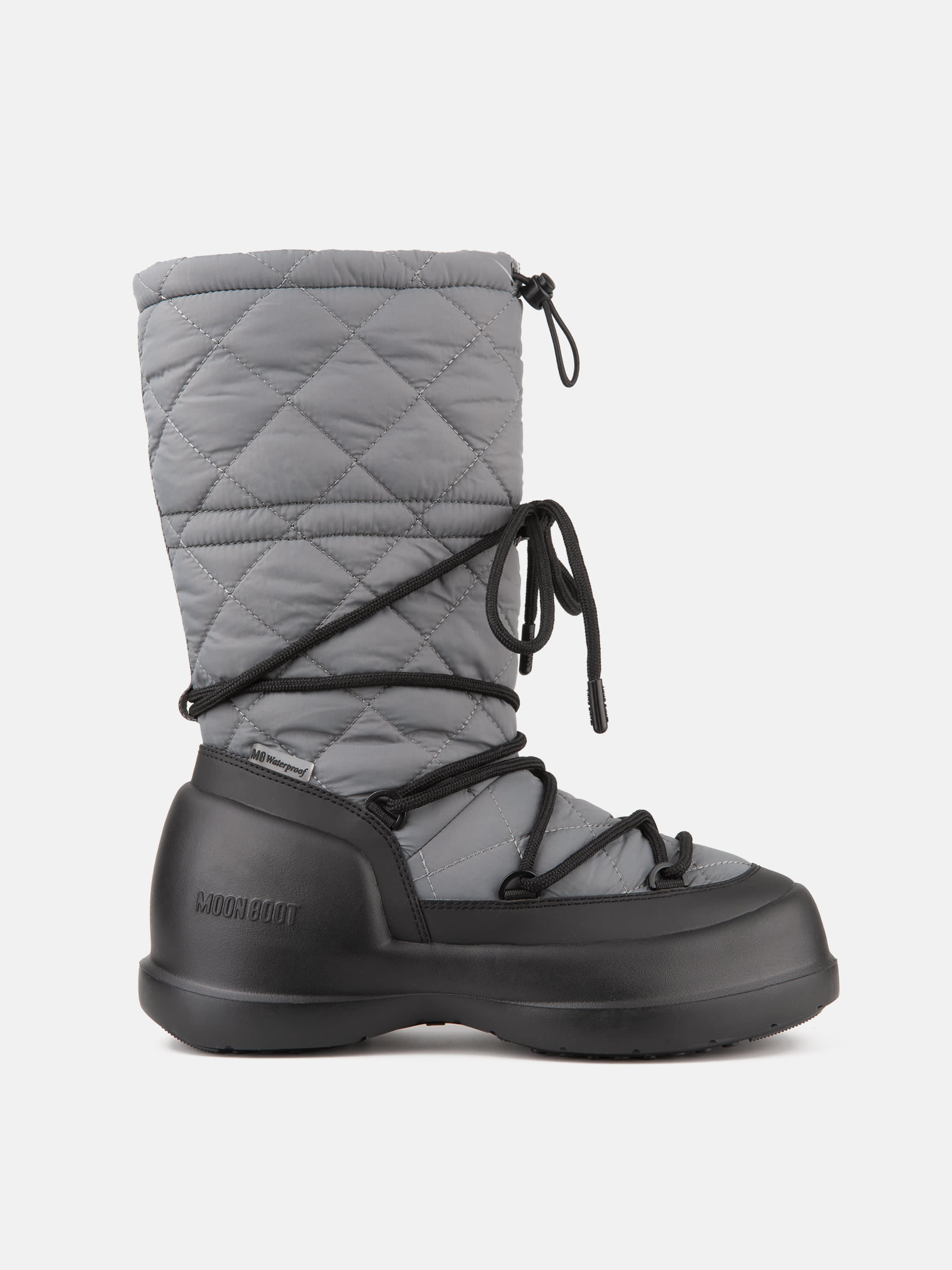 MEZZALUNA GRAUE GESTEPPTE HIGH STIEFEL