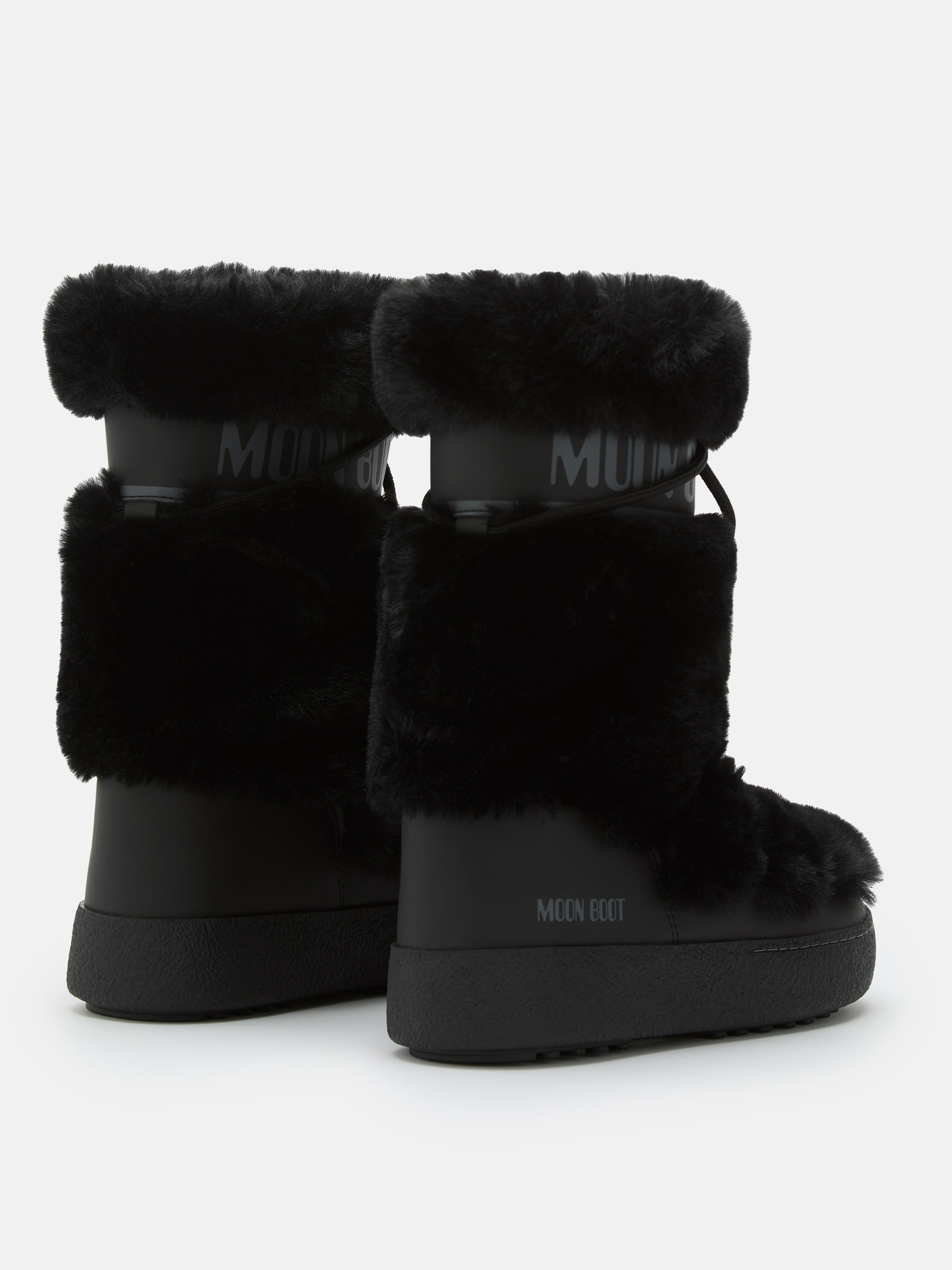 LTRACK SCHWARZE HIGH STIEFEL AUS FAUX-FUR