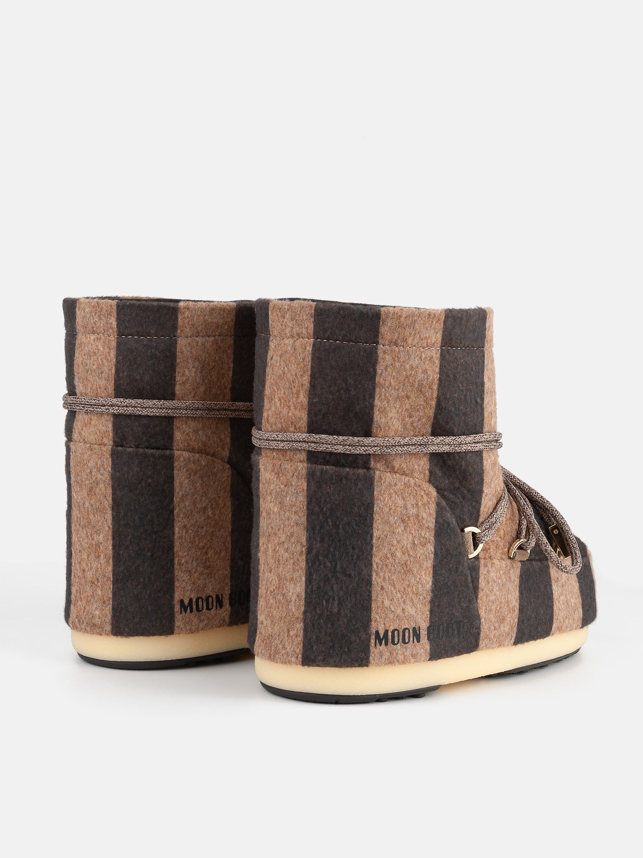 Jacquemus + Moon Boot BOTTES ICON LOW EN FEUTRE BEIGE &Agrave; RAYURES