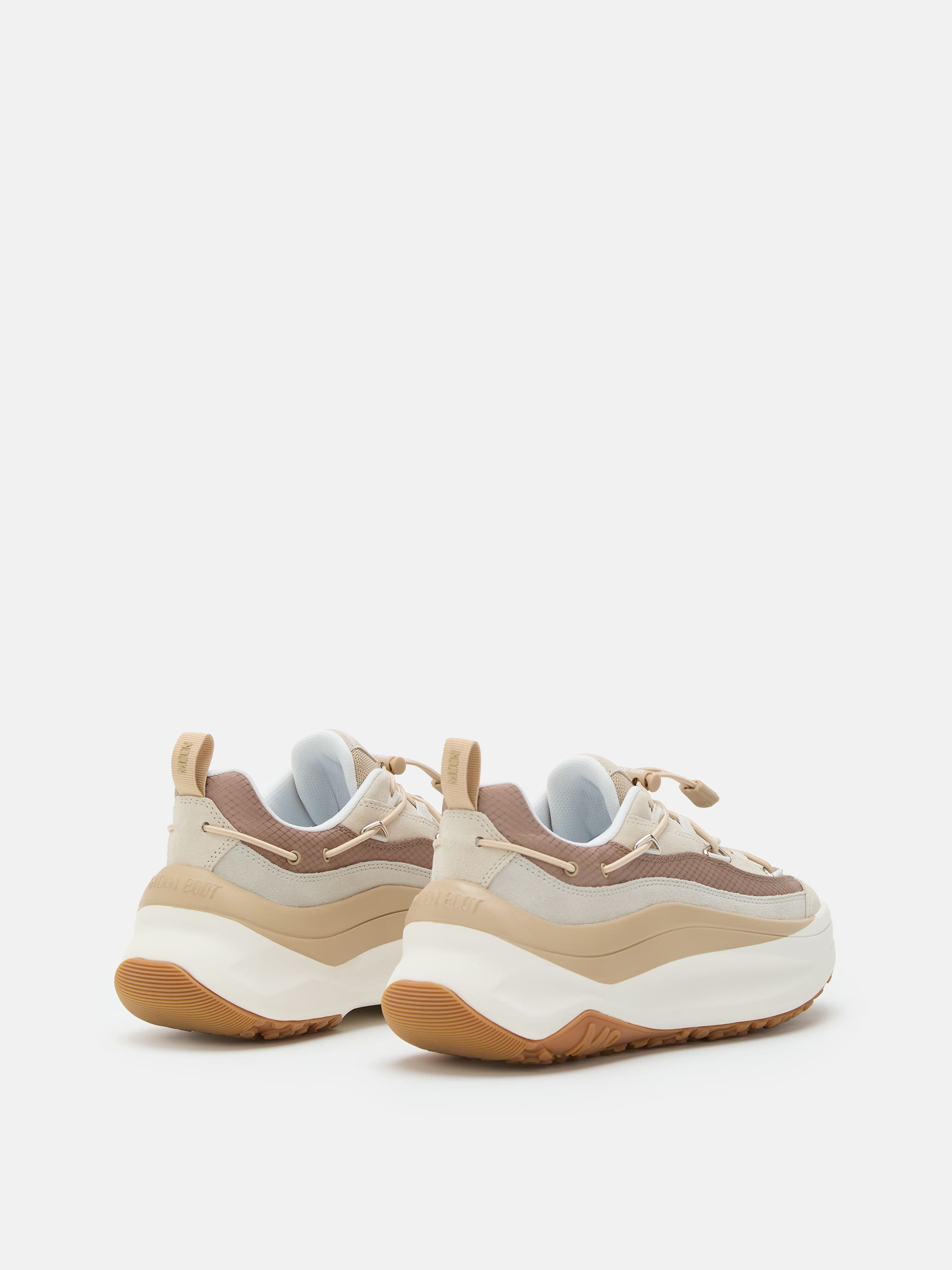 MOON247 XLACE CREMEWEISSE UND GRAUBRAUNE SNEAKERS
