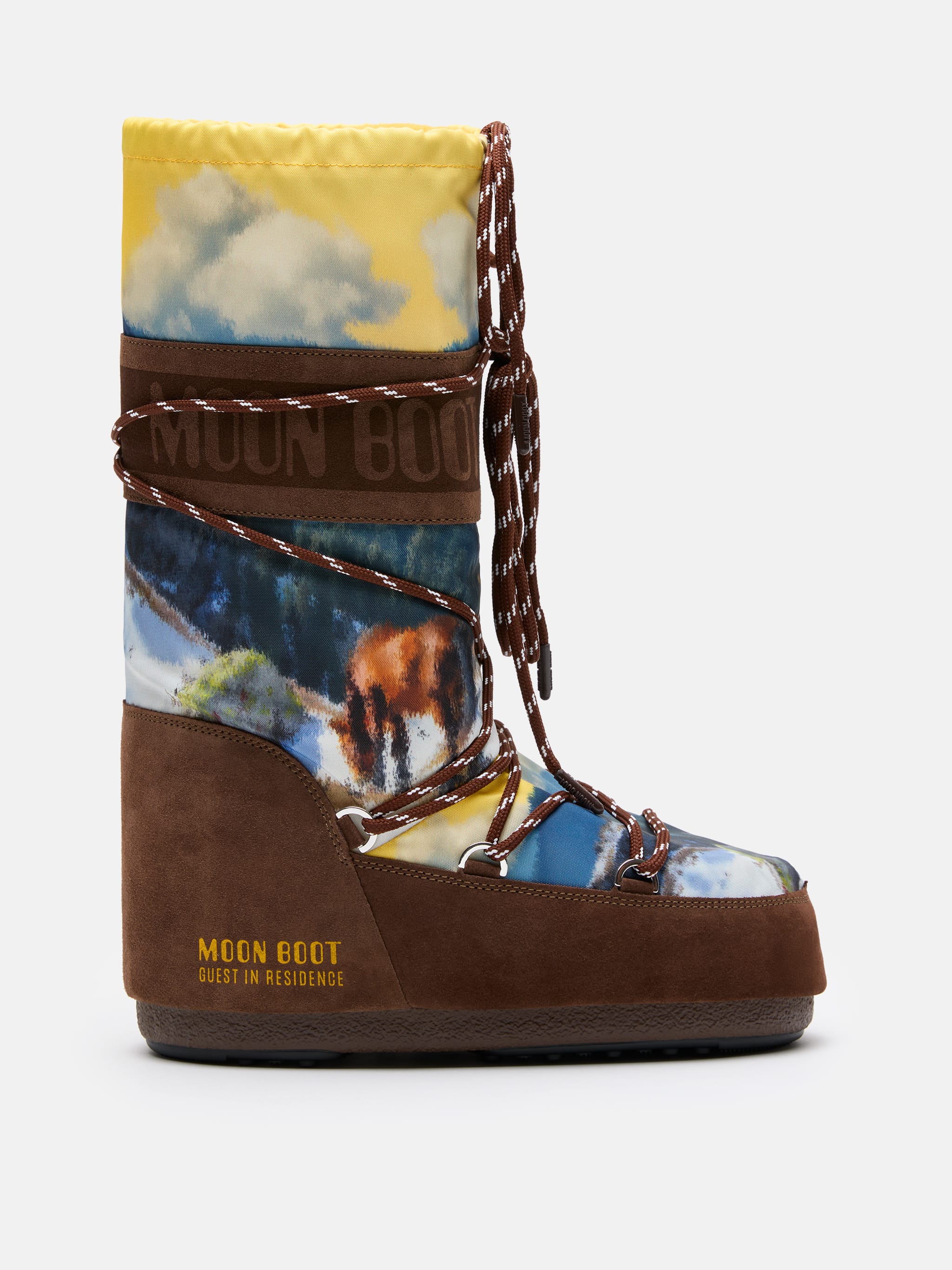 MOON BOOT X GUEST IN RESIDENCE ICON HIGH POSTCARD COCOA BOOTS