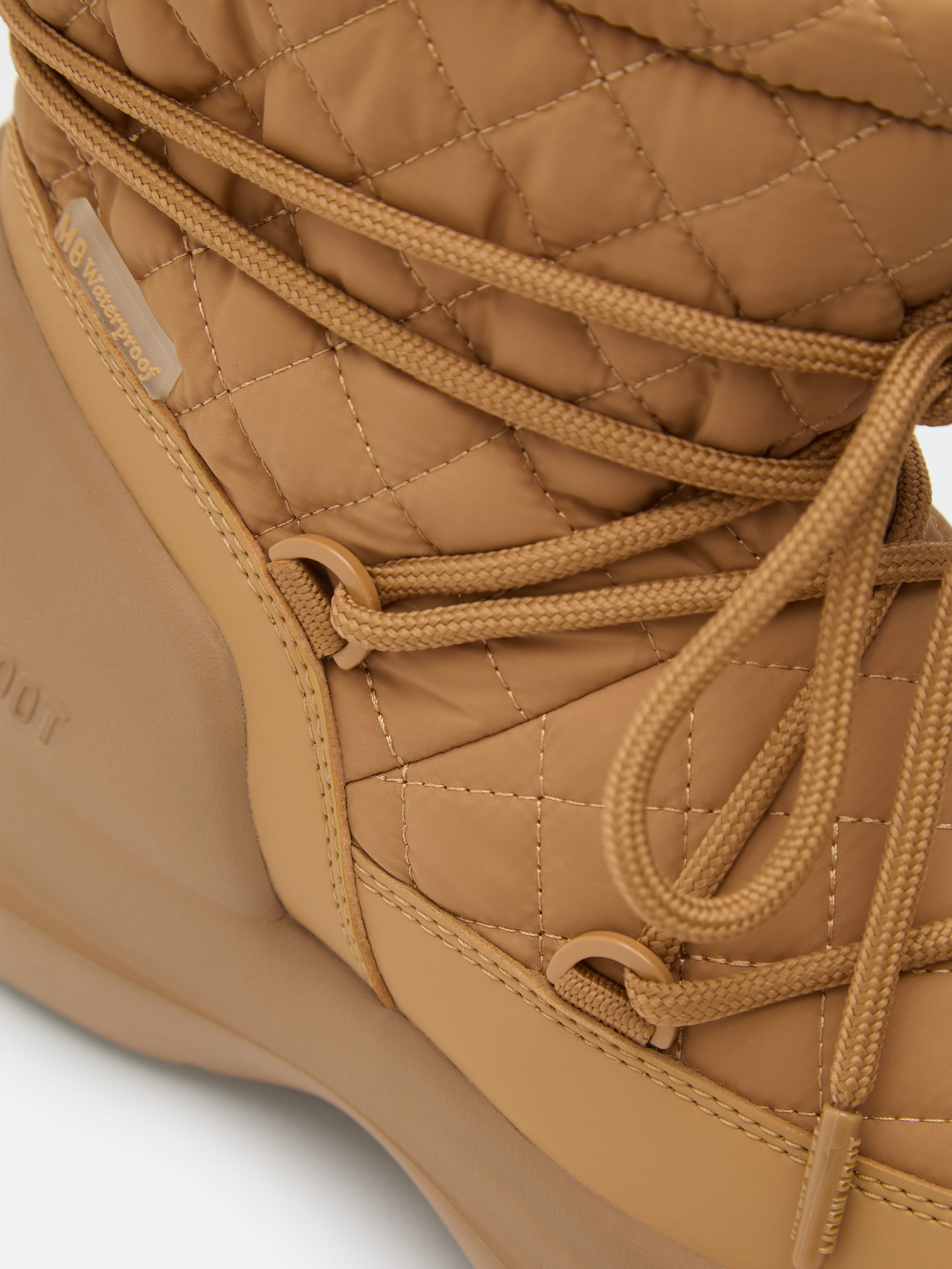 BOTAS MEZZALUNA MID CA&Ntilde;A ACOLCHADAS CREMA CAMEL image number 2