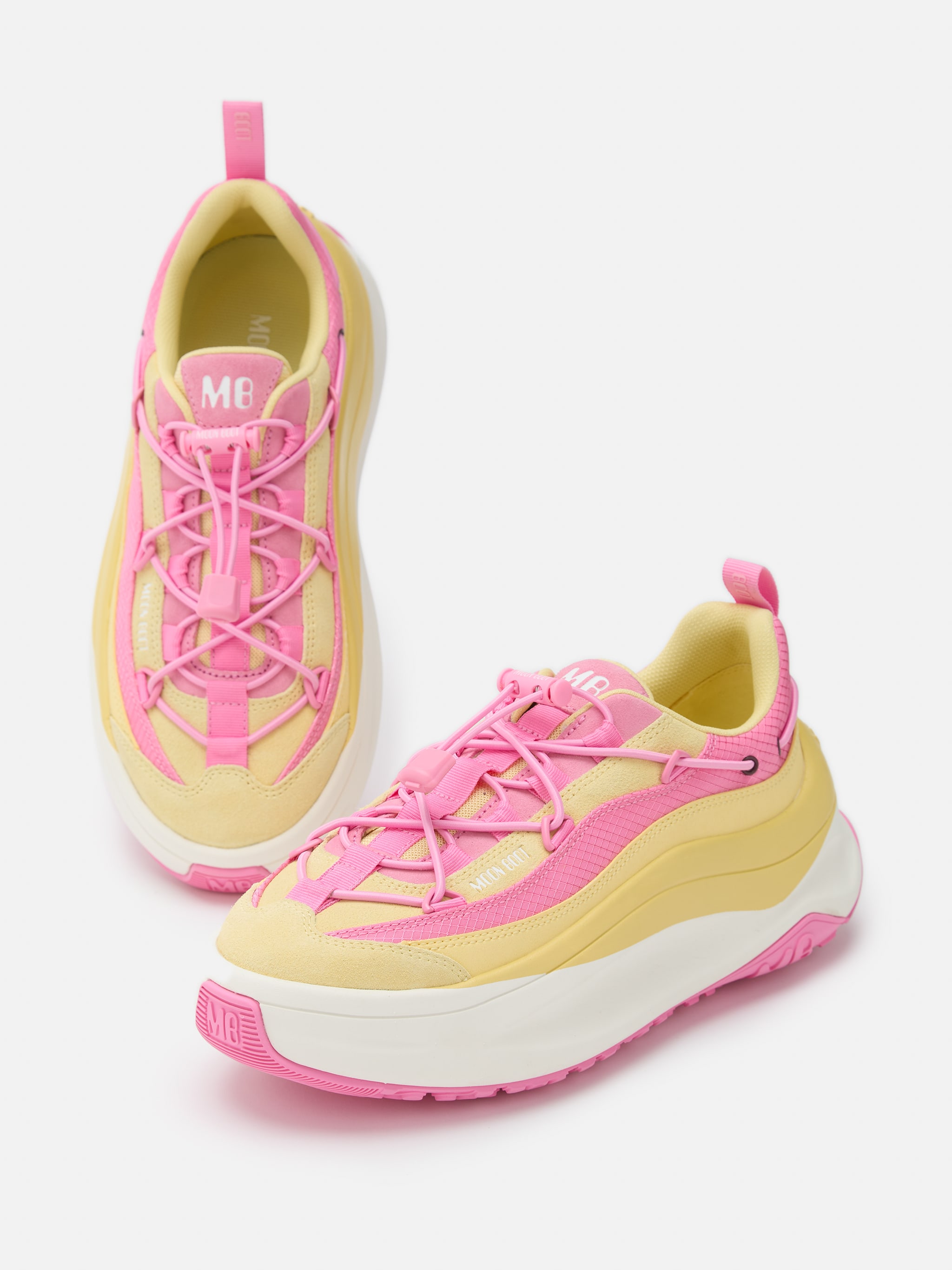 MOON247 XLACE GELBE UND ROSAFARBENE SNEAKERS image number 3