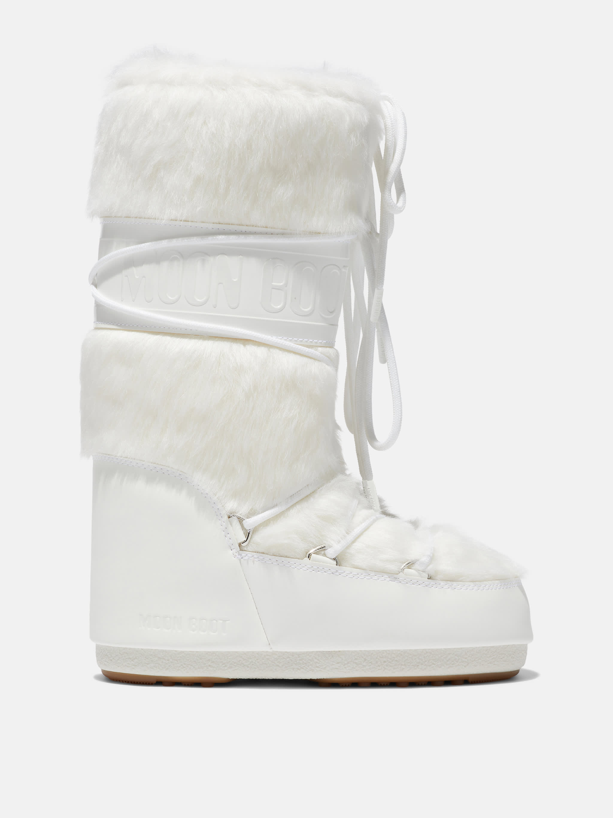 ICON WHITE FAUX-FUR BOOTS