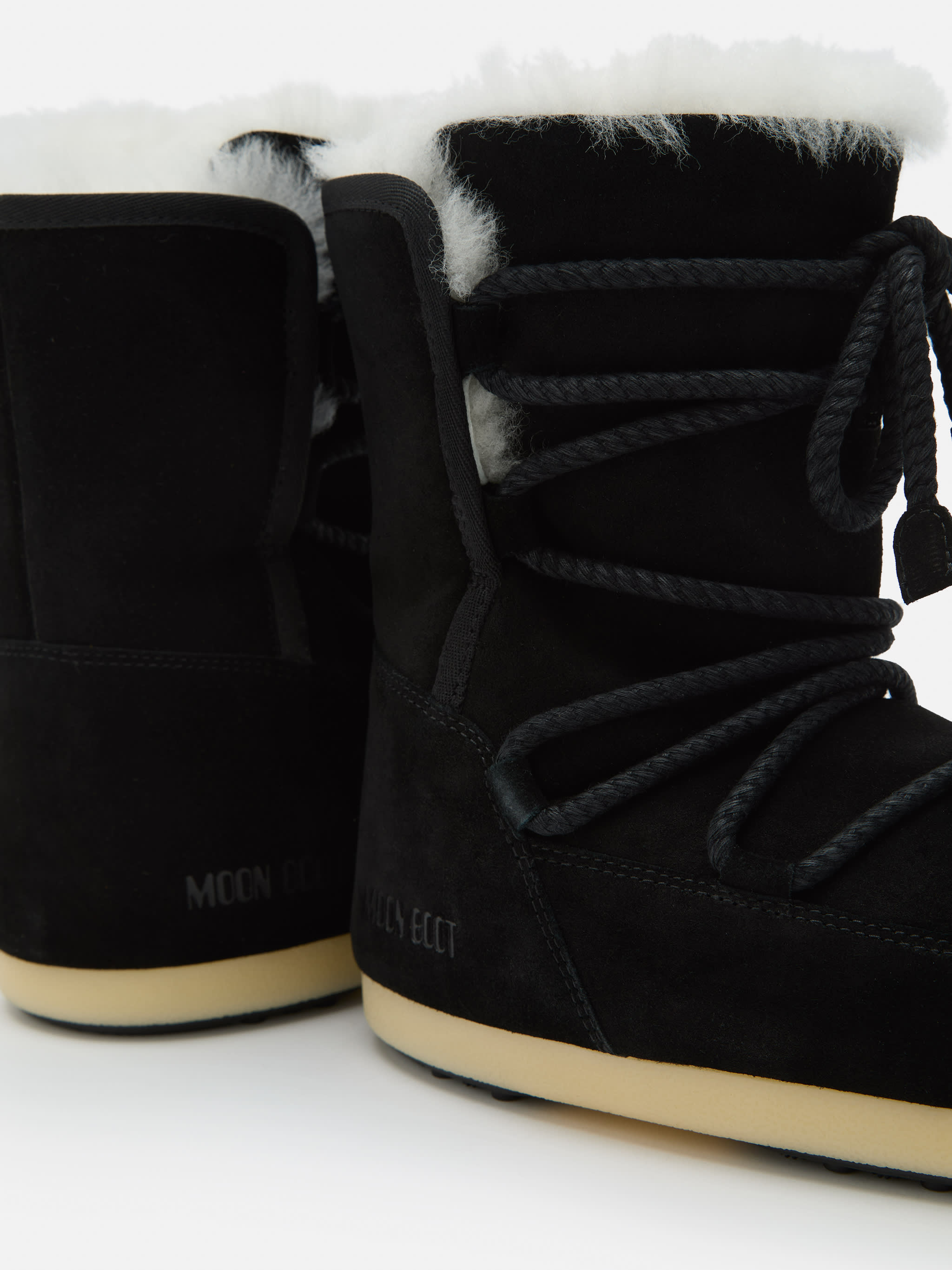 EVX SCHWARZE STIEFEL AUS VELOURSLEDER UND SHEARLING image number 2