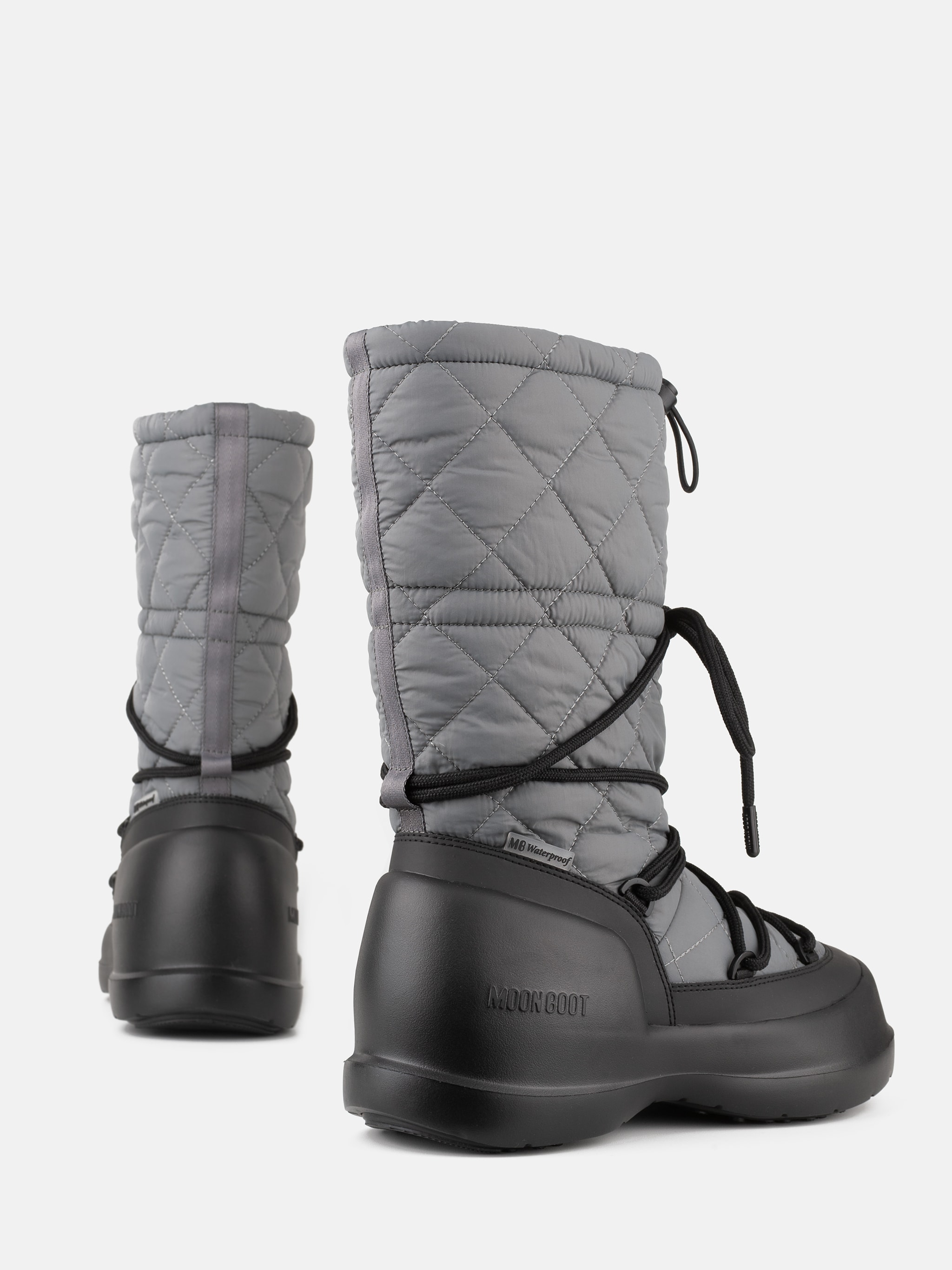 BOTTES HAUTES MEZZALUNA MATELASSÉES GRISES image number 2