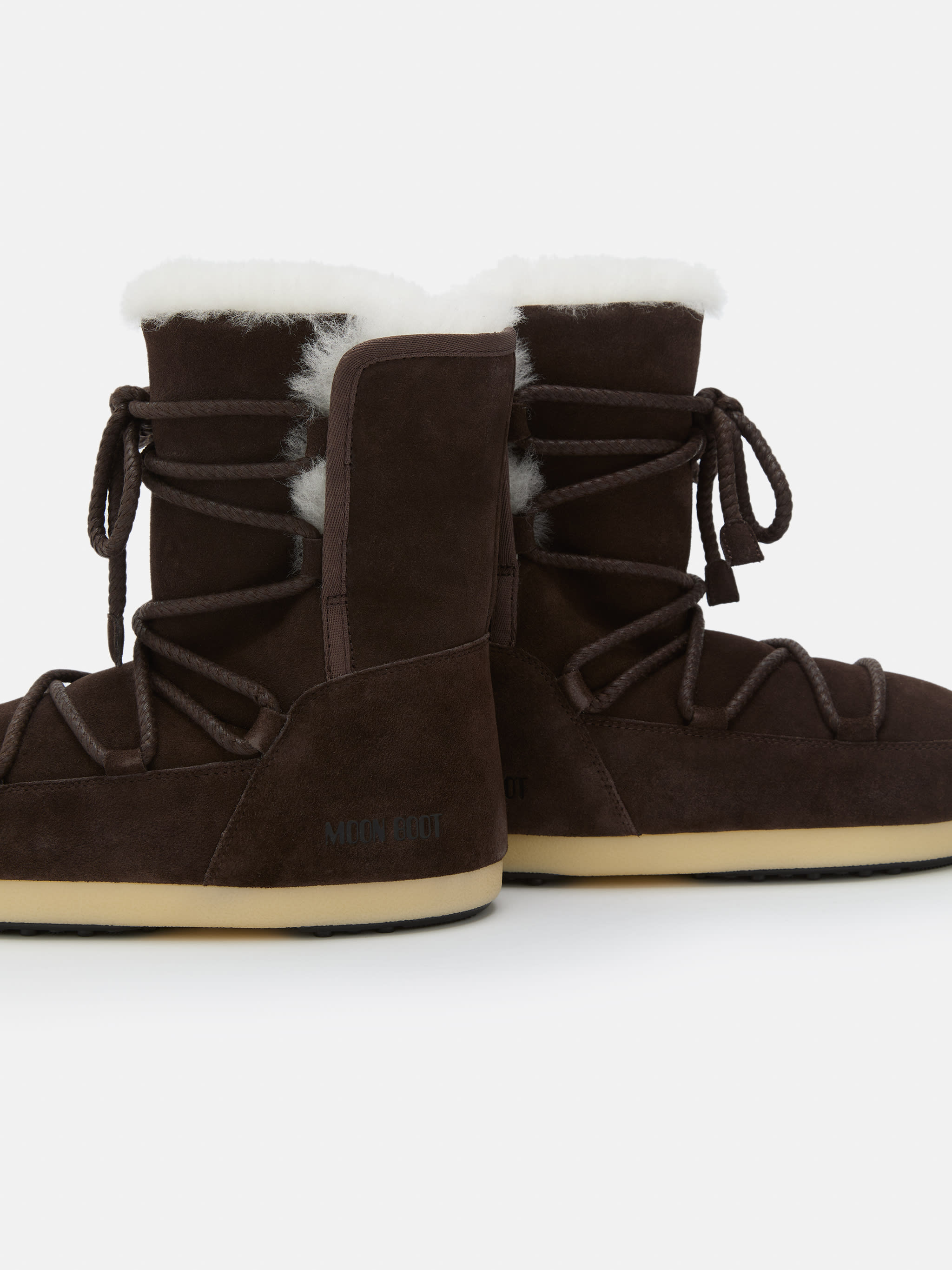 BOTTES EVX EN DAIM MARRON FONCÉ ET SHEARLING image number 3
