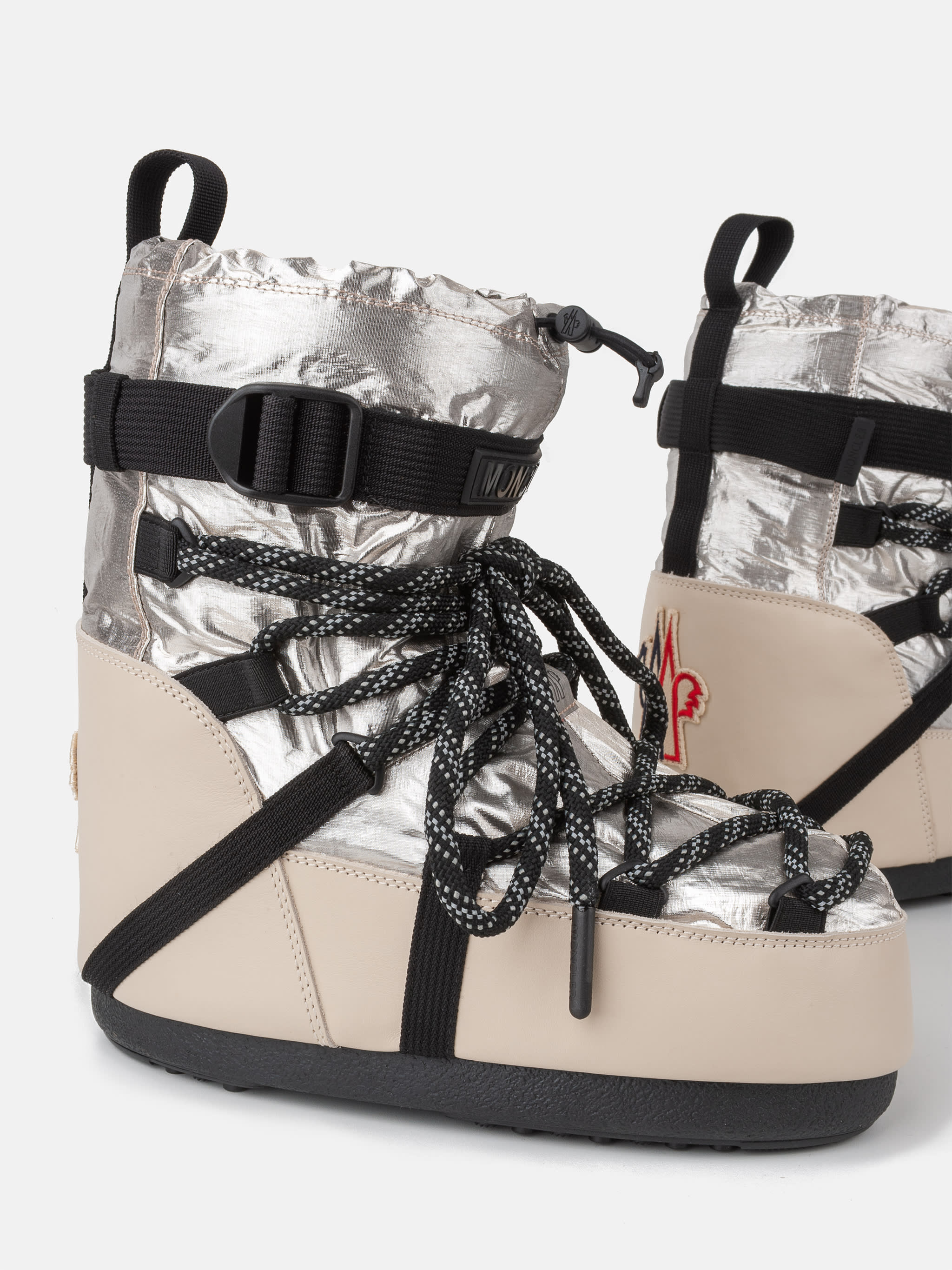 MOON BOOT X MONCLER GRENOBLE ICON LOW WHITE BOOTS image number 2