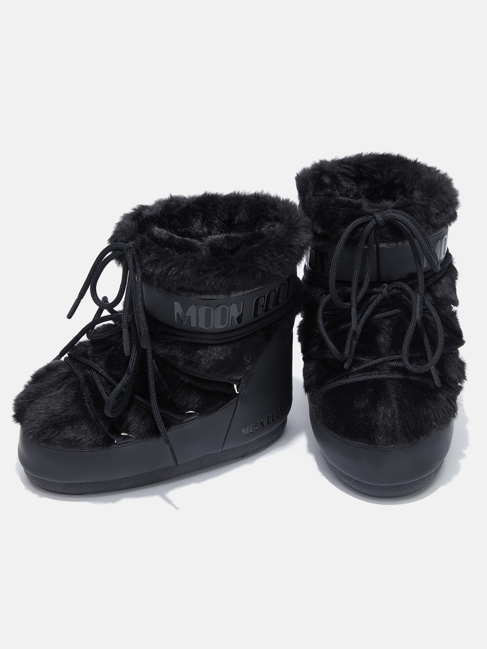 ICON LOW BLACK FAUX-FUR BOOTS | Moon Boot®