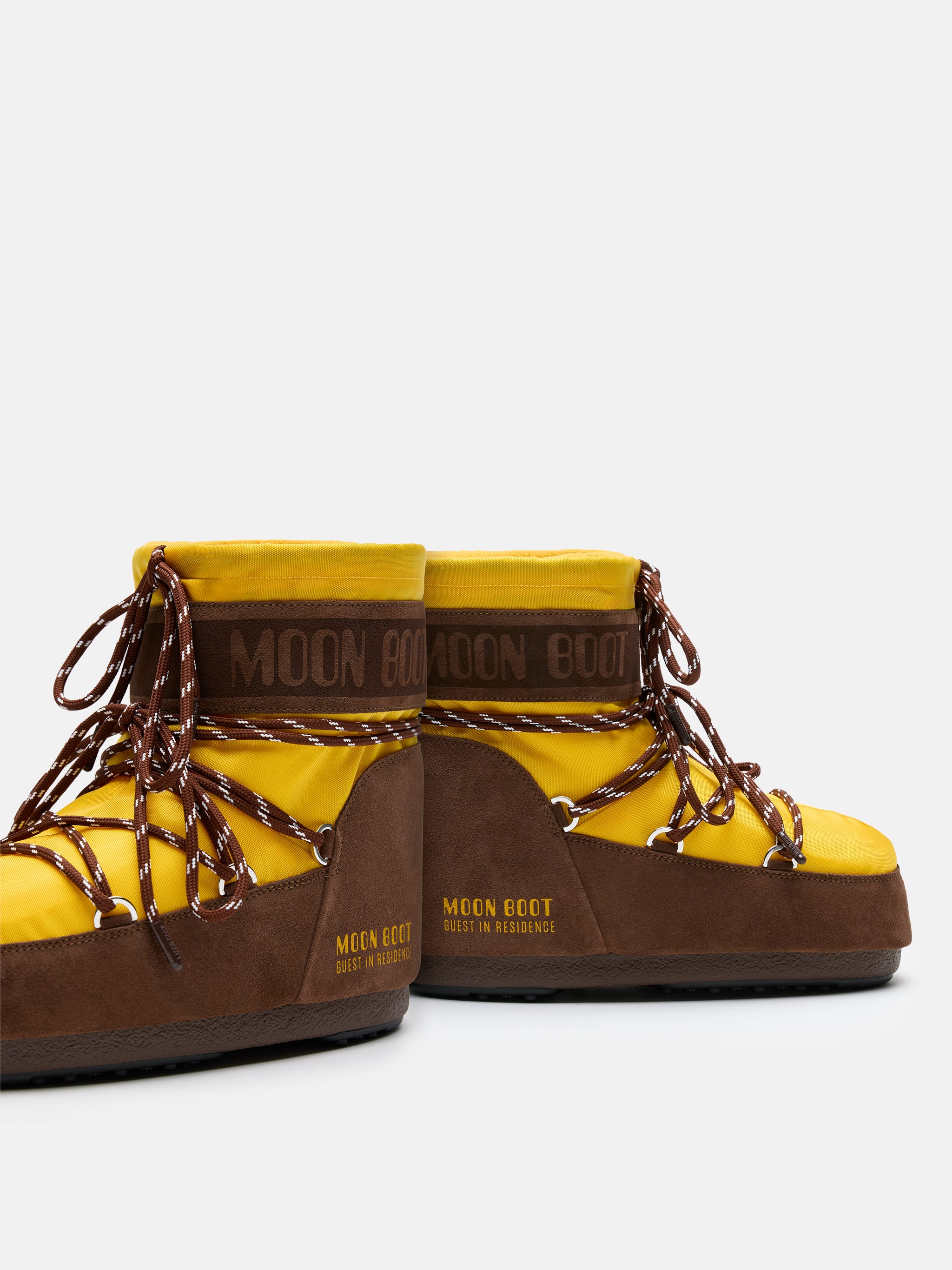 MOON BOOT X GUEST IN RESIDENCE ICON LOW NYLON SUNFLOWER & COCOA BOOTS image number 2
