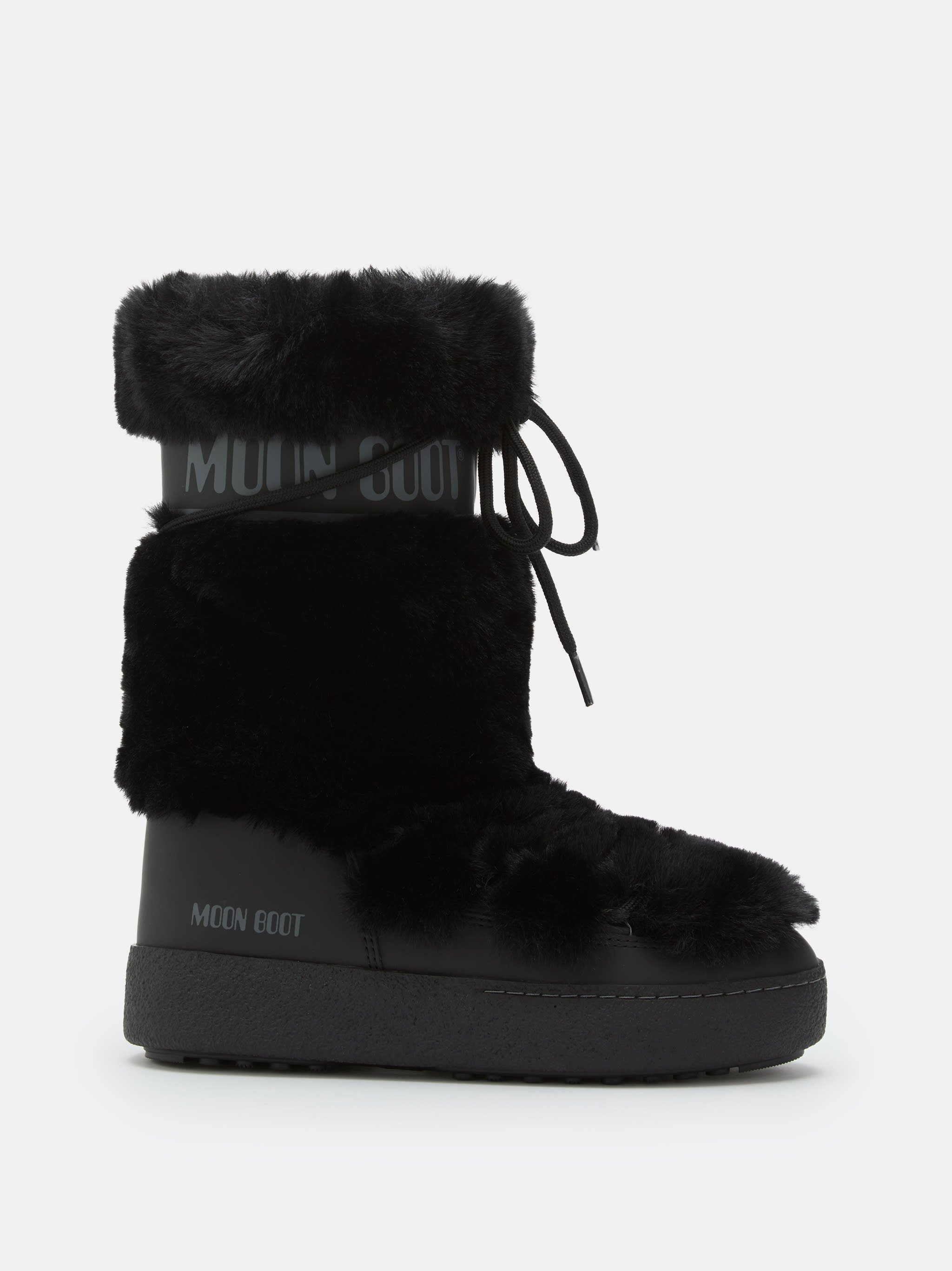 LTRACK BLACK FAUX-FUR HIGH BOOTS