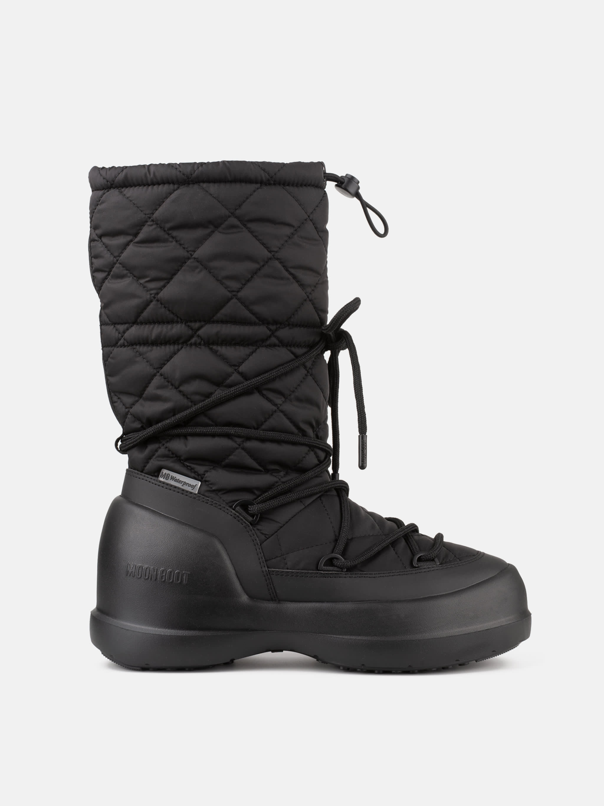 MEZZALUNA SCHWARZE GESTEPPTE HIGH STIEFEL