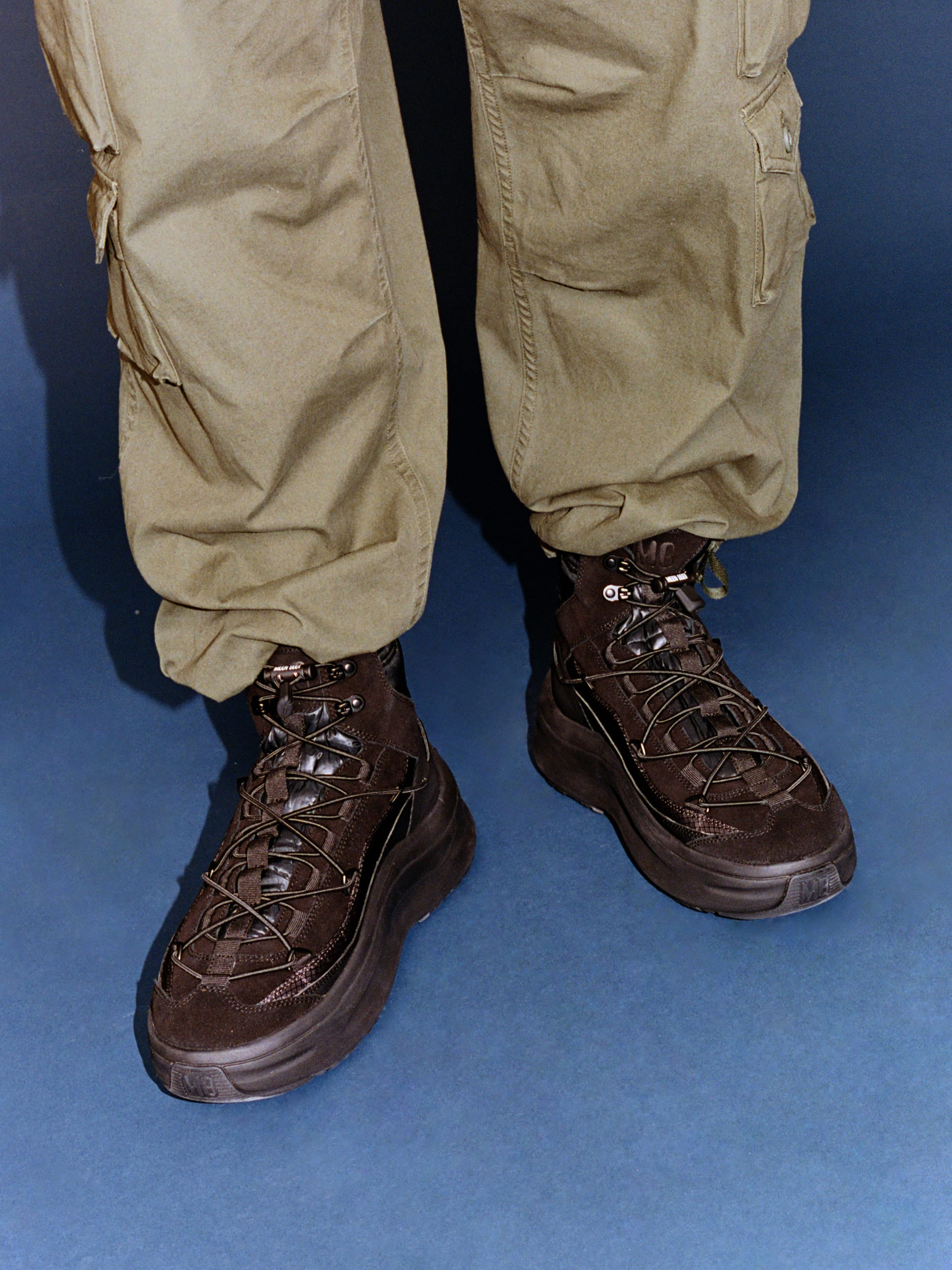 MOON247 SCHWARZE XLACE MID SNEAKERS image number 4