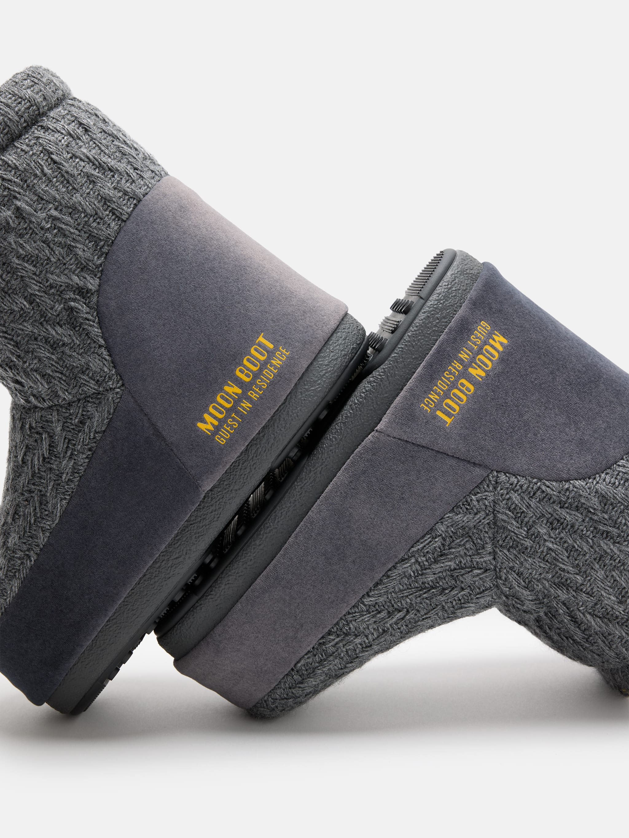 MOON BOOT X GUEST IN RESIDENCE ICON LOW NO LACE GREY KNIT BOOTS image number 4