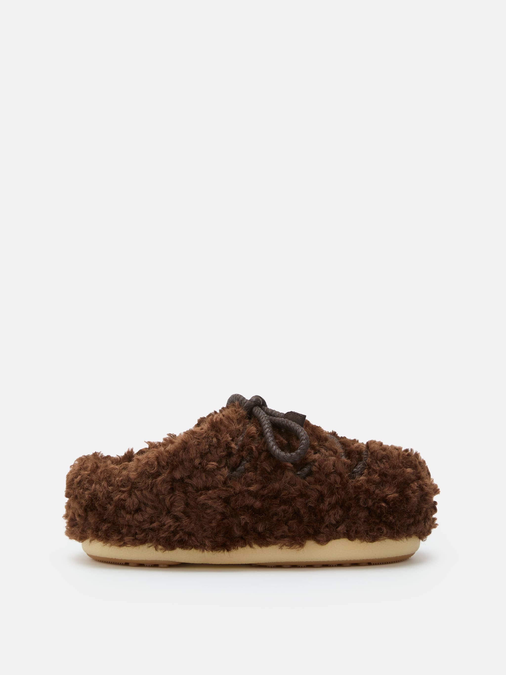 EVX DUNKELBRAUNE CURLY MULES