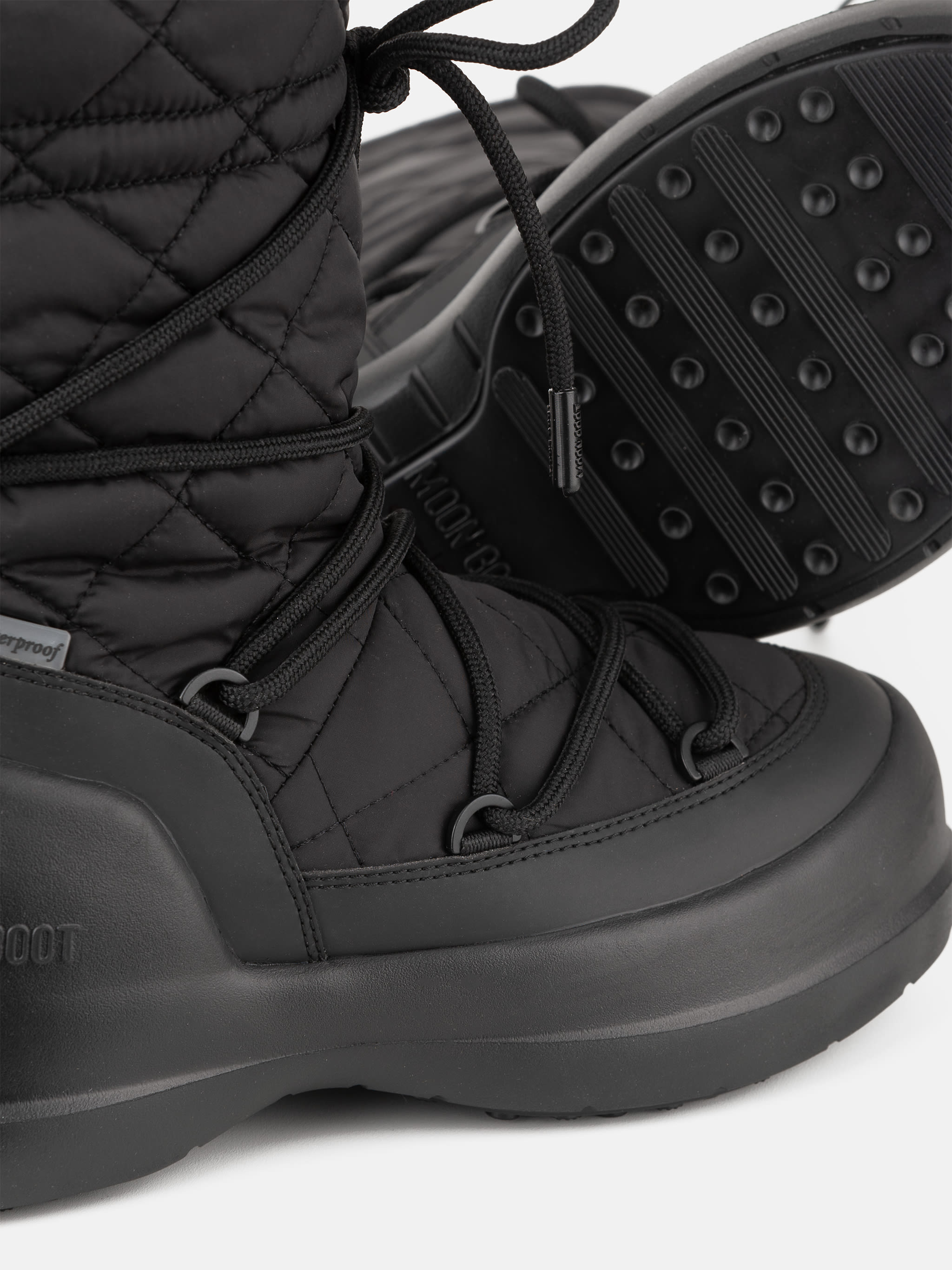 MEZZALUNA SCHWARZE GESTEPPTE HIGH STIEFEL image number 2