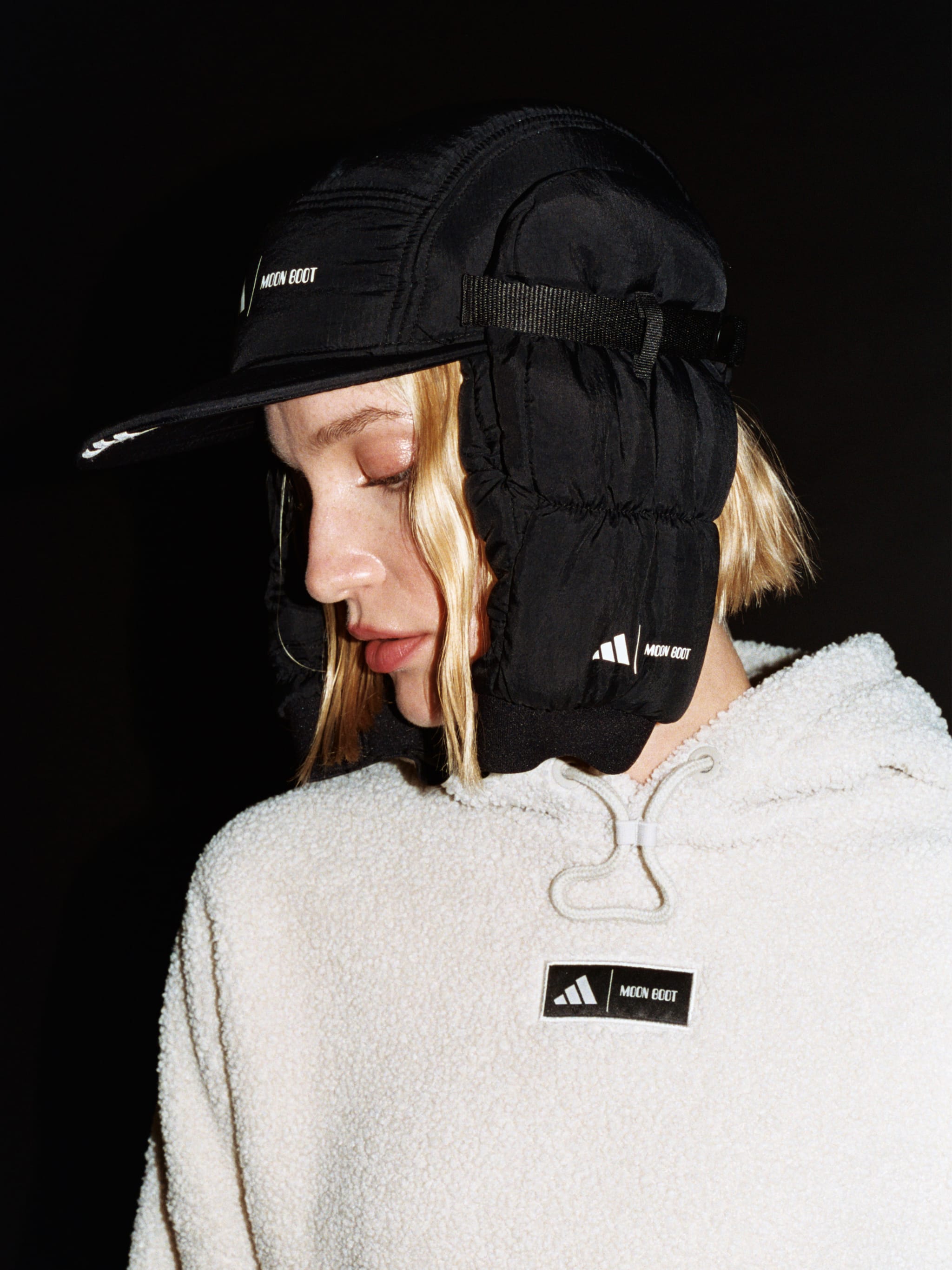 adidas x Moon Boot Cropped Beige Hoodie image number 2